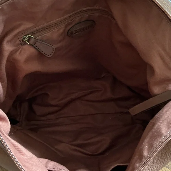 Fossil Brown Leather Crossbody Bag with Gold-Tone Hardware - Picture 6 of 10